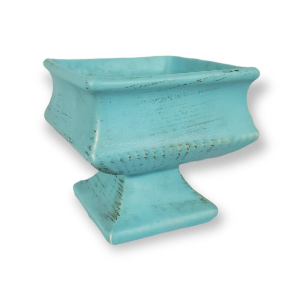 Vintage McCoy Pottery Square Centerpiece Compote Bowl Planter Signed 4"‎ RARE